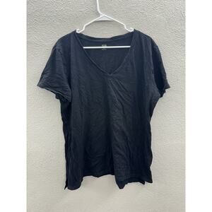 A New Approach A.N.A Womens Shirt Size XXL Black Short Sleeve V-Neck